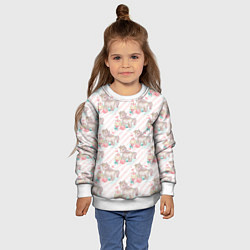 Свитшот детский Единороги паттер, цвет: 3D-белый — фото 2