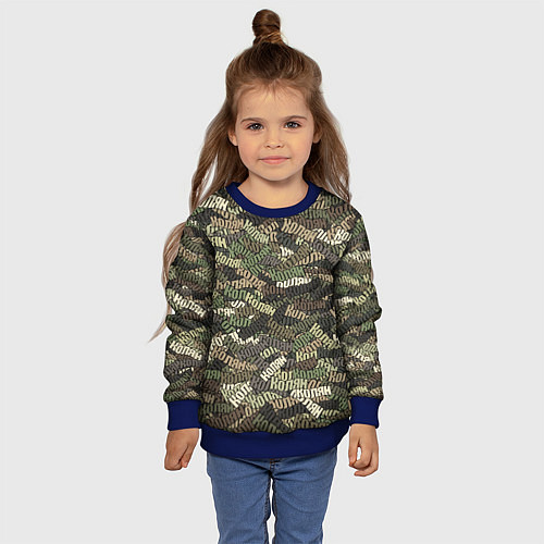 Детский свитшот Именной камуфляж Колян / 3D-Синий – фото 4