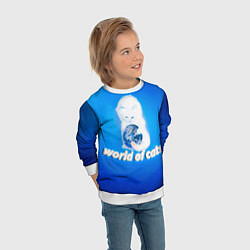 Свитшот детский World of Cats, цвет: 3D-белый — фото 2