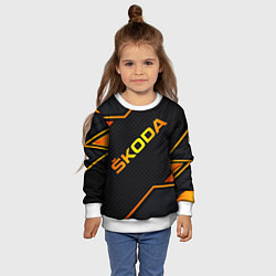 Свитшот детский Skoda Gold Шкода, цвет: 3D-белый — фото 2