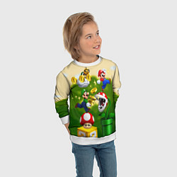 Свитшот детский Mario Coins, цвет: 3D-белый — фото 2