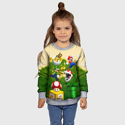 Свитшот детский Mario Coins, цвет: 3D-меланж — фото 2