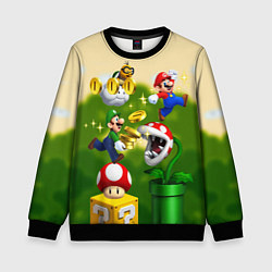 Свитшот детский Mario Coins, цвет: 3D-черный