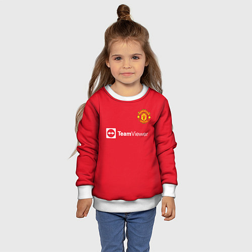 Детский свитшот Бруну Фернандеш форма Манчестер Юнайтед 20212022 / 3D-Белый – фото 4