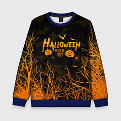 Свитшот детский HALLOWEEN FOREST BATS ЛЕТУЧИЕ МЫШИ В ЛЕСУ ХЕЛЛОУИН, цвет: 3D-синий