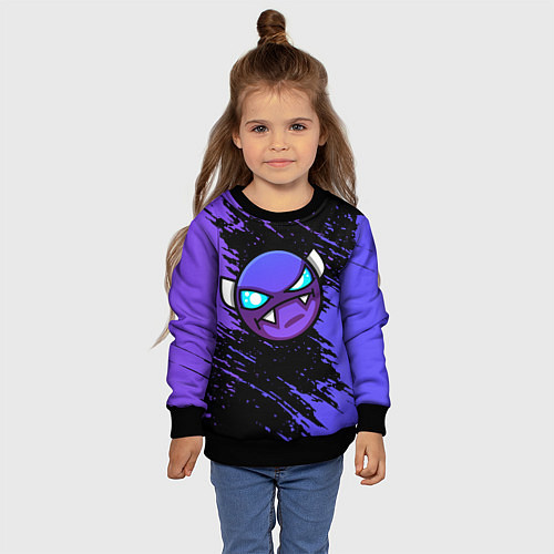 Детский свитшот Geometry Dash / 3D-Черный – фото 4