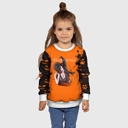 Свитшот детский Ведьмочка на хеллоуин, цвет: 3D-белый — фото 2