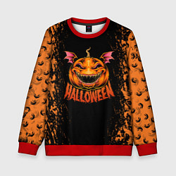 Свитшот детский Веселая тыква на хеллоуин, цвет: 3D-красный