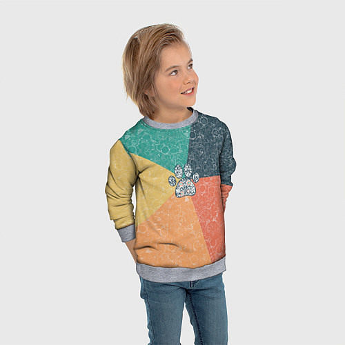 Детский свитшот Лапа на фоне АПВ 5 1 12 / 3D-Меланж – фото 3