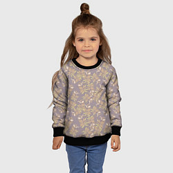 Свитшот детский Цветочный принт с лилиями, цвет: 3D-черный — фото 2