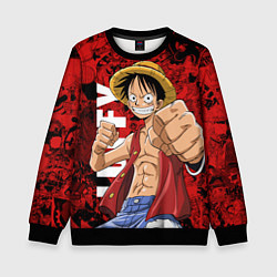 Свитшот детский Манки Д Луффи, One Piece, цвет: 3D-черный