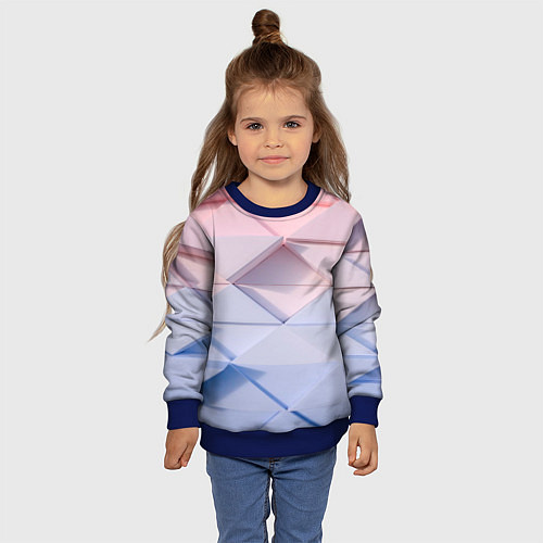 Детский свитшот Треугольники для тебя / 3D-Синий – фото 4