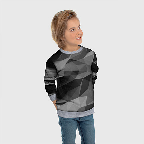 Детский свитшот Чб абстракция / 3D-Меланж – фото 3
