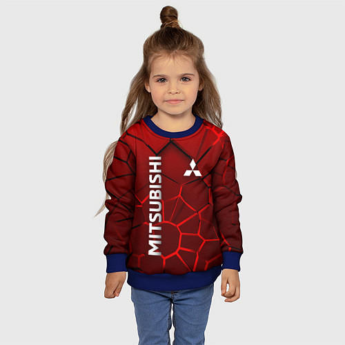 Детский свитшот Митсубиси 3D плиты / 3D-Синий – фото 4