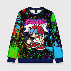 Свитшот детский FRIDAY NIGHT FUNKIN БРЫЗГИ КРАСОК, ГЕРОЙ, цвет: 3D-синий