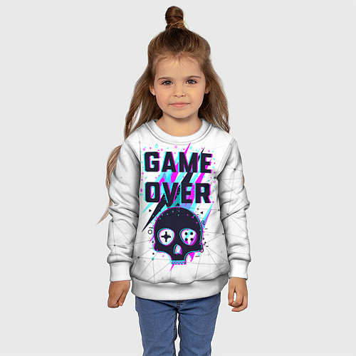Детский свитшот Game OVER - NEON 3D / 3D-Белый – фото 4