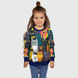 Свитшот детский Крутые коты, цвет: 3D-синий — фото 2