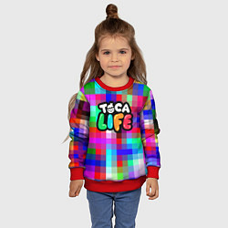 Свитшот детский Toca Life: Pixels, цвет: 3D-красный — фото 2