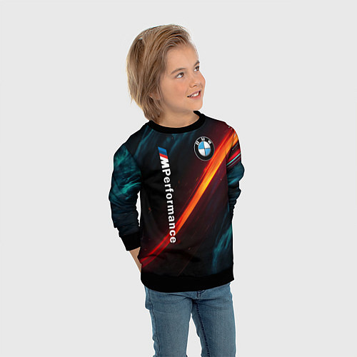 Детский свитшот BMW M PERFORMANCE NEON БМВ М НЕОН / 3D-Черный – фото 3