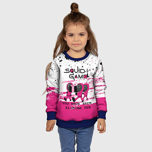 Детский свитшот Squid Game - Вы были исключены / 3D-Синий – фото 4