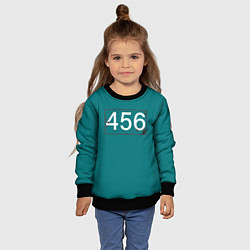 Свитшот детский Игрок в кальмара 456, цвет: 3D-черный — фото 2