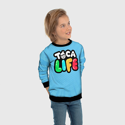 Детский свитшот Toca Life: Logo / 3D-Черный – фото 3