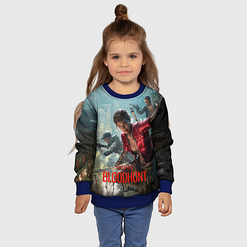Детский свитшот Vampire: The Masquerade - Bloodhunt / 3D-Синий – фото 4