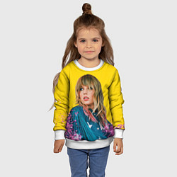 Свитшот детский Красотка Тейлор, цвет: 3D-белый — фото 2
