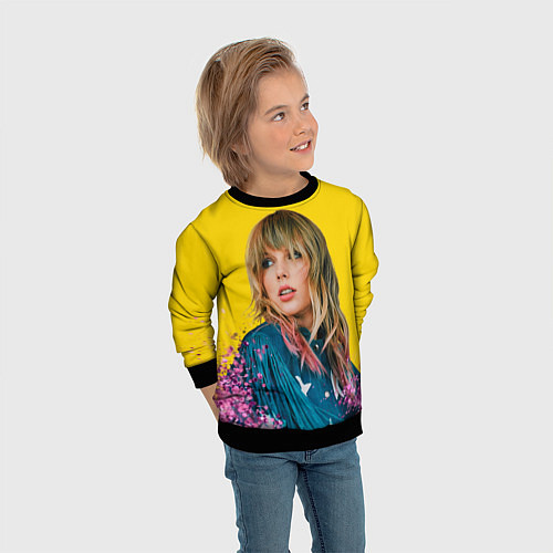 Детский свитшот Красотка Тейлор / 3D-Черный – фото 3