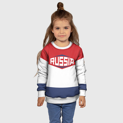 Детский свитшот Russia / 3D-Белый – фото 4