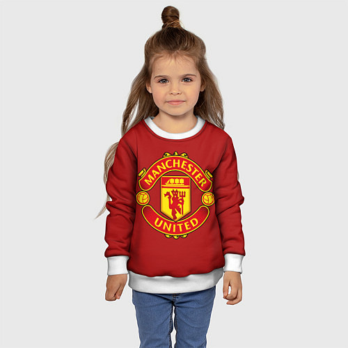 Детский свитшот Manchester United F C / 3D-Белый – фото 4