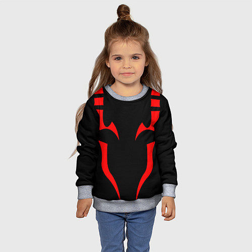 Детский свитшот ТАТУ ИТАДОРИ СУКУНА TATTOO SUKUNA, ITADORI / 3D-Меланж – фото 4