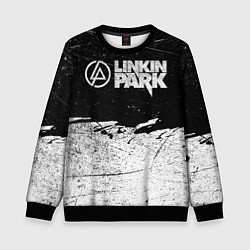 Свитшот детский Линкин Парк Лого Рок ЧБ Linkin Park Rock, цвет: 3D-черный