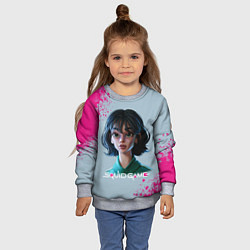 Свитшот детский 067 Розовые брызги, цвет: 3D-меланж — фото 2