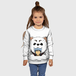 Свитшот детский Гинтоки Саката и песик Гинтама, цвет: 3D-белый — фото 2