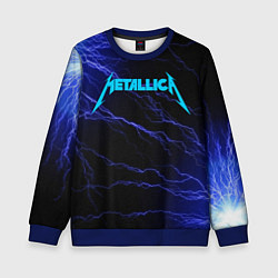 Свитшот детский METALLICA BLUE FLASH МЕТАЛЛИКА СИНИЕ МОЛНИИ, цвет: 3D-синий