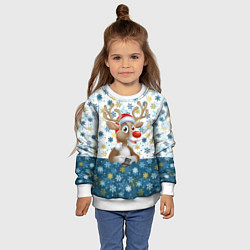 Свитшот детский Весёлый Оленёнок, цвет: 3D-белый — фото 2