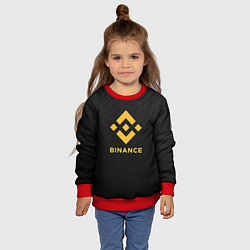 Свитшот детский БИНАНС ЛОГО CARBON BINANCE LOGO, цвет: 3D-красный — фото 2