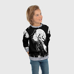 Свитшот детский Крик Хэллоуин Хоррор Scream Halloween, цвет: 3D-меланж — фото 2