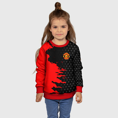 Детский свитшот МАНЧЕСТЕР ЮНАЙТЕД FCMU MANCHESTER UNITED RED DEVIL / 3D-Красный – фото 4