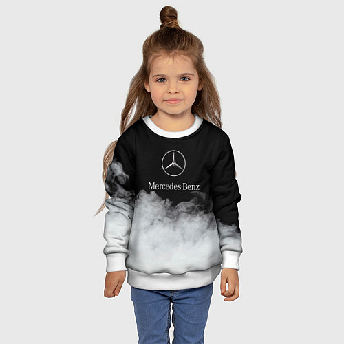 Детский свитшот Mercedes-Benz Облака / 3D-Белый – фото 4