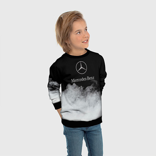 Детский свитшот Mercedes-Benz Облака / 3D-Черный – фото 3
