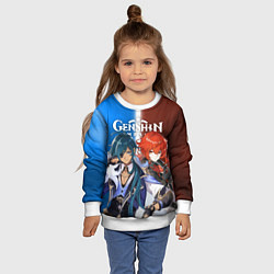 Свитшот детский КЭЙА И ДИЛЮК ГЕНШИН, цвет: 3D-белый — фото 2