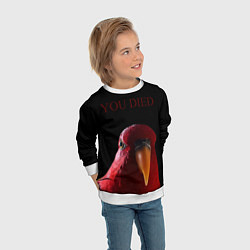 Свитшот детский Красный попугай Red parrot, цвет: 3D-белый — фото 2