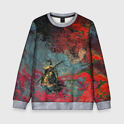 Свитшот детский Sekiro Самурай против дракона, цвет: 3D-меланж