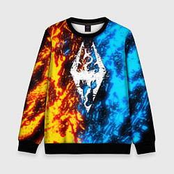 Свитшот детский TES SKYRIM BATTLE FIRE БИТВА ОГНЕЙ, цвет: 3D-черный