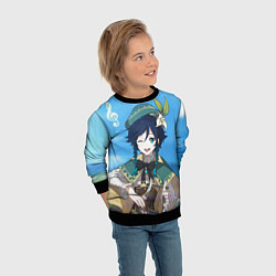 Свитшот детский Венти Genshin Impact, цвет: 3D-черный — фото 2