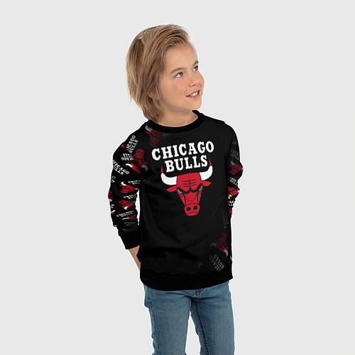 Детский свитшот ЧИКАГО БУЛЛС БЫКИ CHICAGO BULLS / 3D-Черный – фото 3