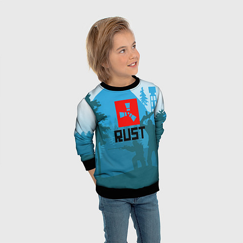 Детский свитшот Выживалка Раст / 3D-Черный – фото 3