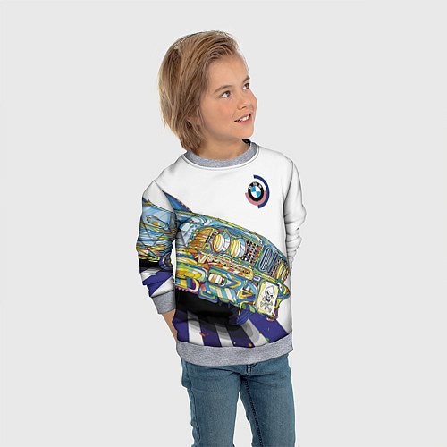 Детский свитшот Бэха в стиле поп-арт / 3D-Меланж – фото 3